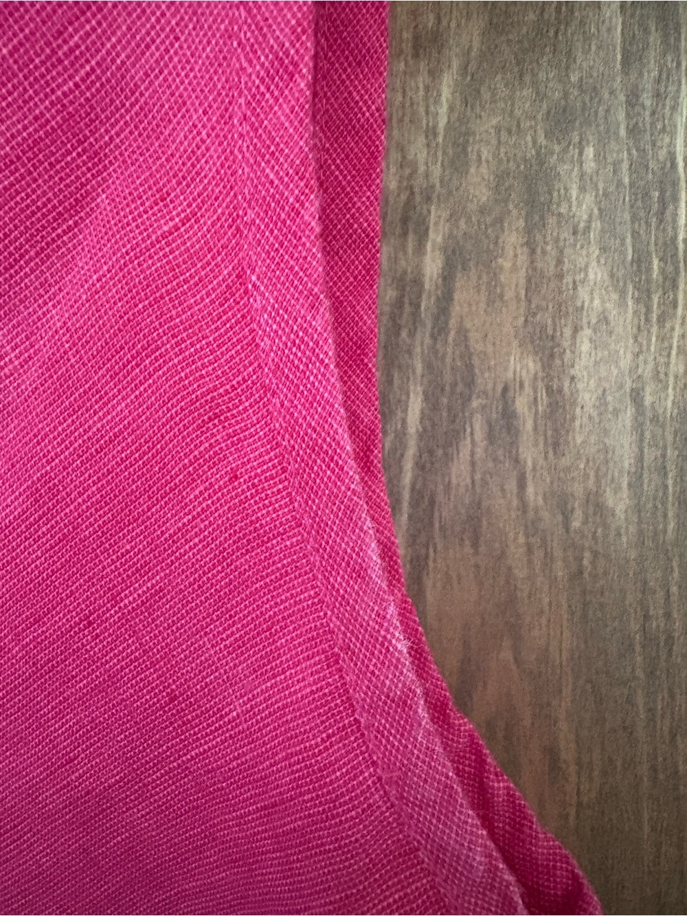 Flax Bright Pink Linen Tank - Sleeveless Scoop Neck - Picture 2 of 4